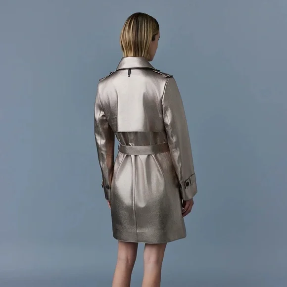 🔥🔥🔥 Mackage Mely leather trench coat in rose gold (quartz), size S 🔥🔥🔥 - Picture 4 of 14